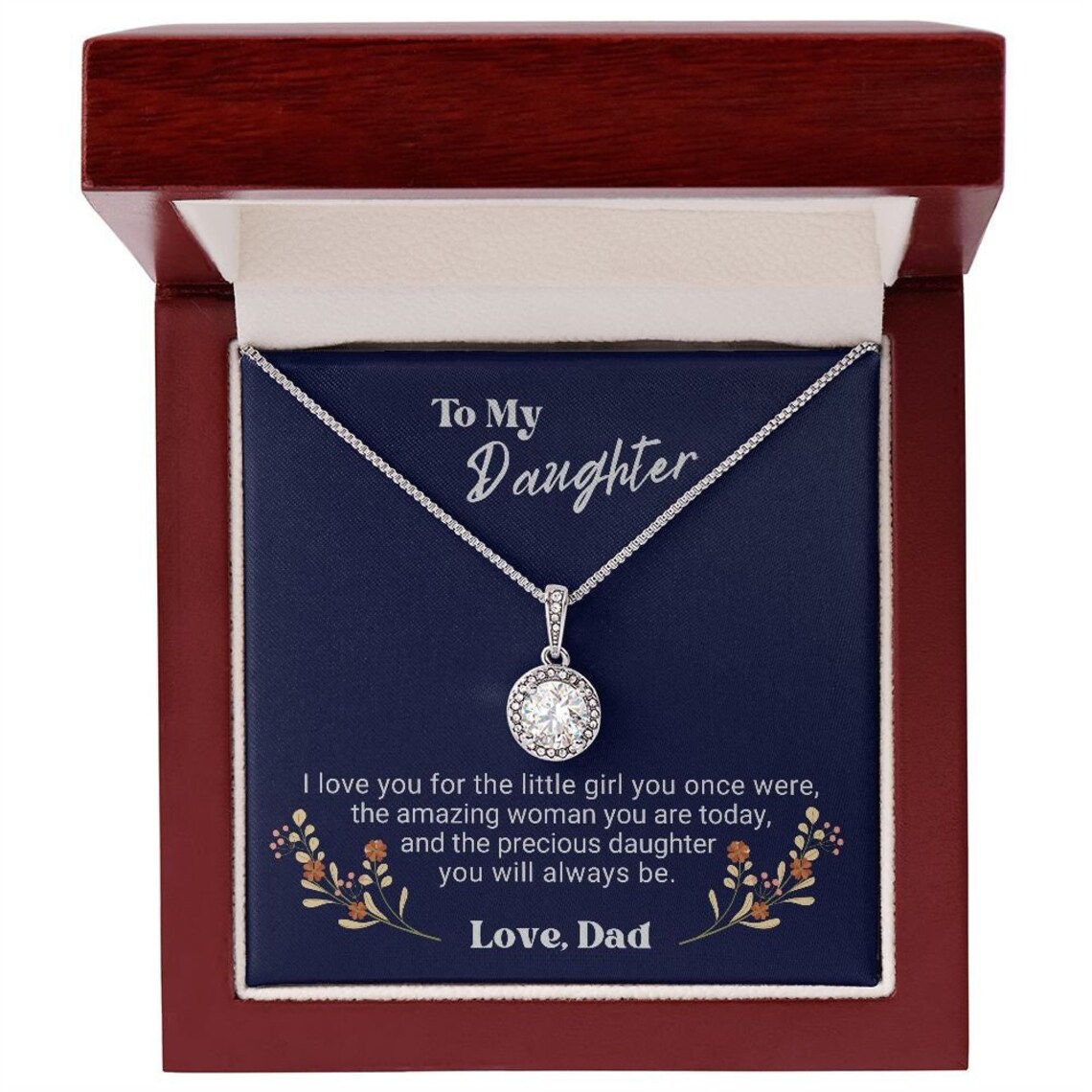 To My Daughter From Dad. Eternal Hope Necklace, Father to Daughter Gift