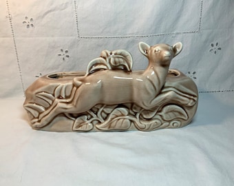 Piękna lampa pod telewizor Phila Mara w stylu Mid-Century Modern z lat 50., Leaping Gazelle/Deer, w odcieniach kremowego brązu, świetnie się sprawdza!