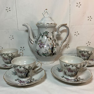 Vintage tea set w/ Watteau pattern, Andrea by Sadek