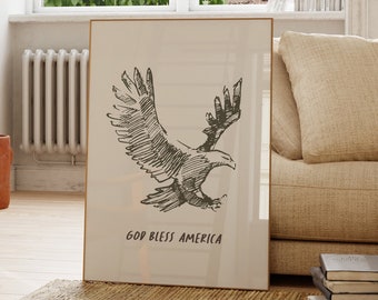 American Eagle Vaterländischer Kunstdruck | 4.Juli Dekor (Digitaler Download)
