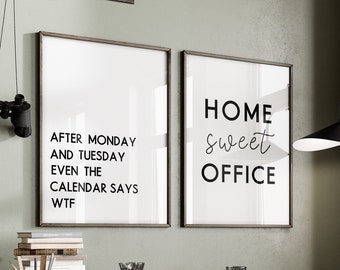 Office Wall Decor Set of 3 | office digital print | home office wall art | home office decor | funny office quote print | inspirational art