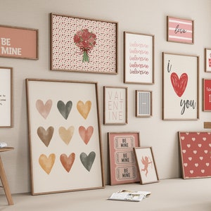 Valentines Printable Wall Art | Valentines Gallery Wall | Valentine Digital Download | Valentines Wall Art Bundle | Valentines Wall Decor