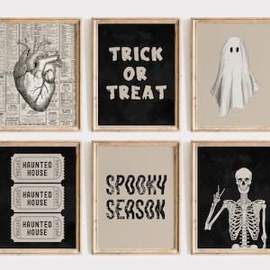 Juego de 6 impresiones de arte mural de Halloween / Decoración de Halloween / Impresión de arte mural de Halloween / Galería de pared de Halloween / Impresión de Halloween / Decoración de otoño