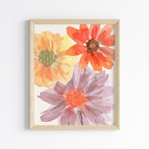 Watercolor Flower Printable Wall Art | Flowers Digital Print | Bedroom Wall Decor | Botanical Wall Art | Spring Wall Art | Summer Flowers