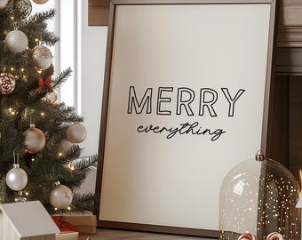 Merry Everything Christmas Print | Holiday Wall Art (Digital Download)
