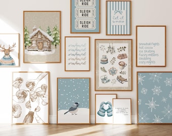 Winter Gallery Wall | Seasonal Prints | Snowy Wall Art | Holiday Posters | Winter Wall Art | Winter Printable Wall Art | Boho Winter Prints