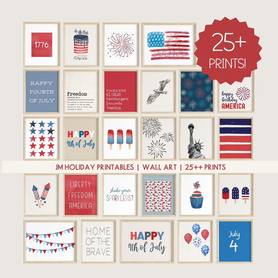 American Flag Printable Art | Memorial Day Art Prints | Fourth of July ...