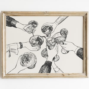 Prost Barwagen Kunstdruck | Bar Dekor | Bar Art druckbare | Digitale Kunst | Neujahrsdruck | Barwagen Kunst | Bar druckbare Kunst | Digitaldruck