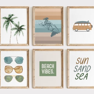 Beach Prints Gallery Wall Set | Beach Decor Wall Art | Summer Printable Wall Art | Coastal printable wall art | Digital Download | Boho Art