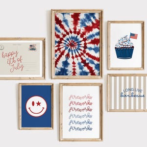 4th of July Printable Wall Art for Holiday Home Decor Memorial Day Patriotic Poster Digital Download Independence Day Party DIY Gallery Wall image 2