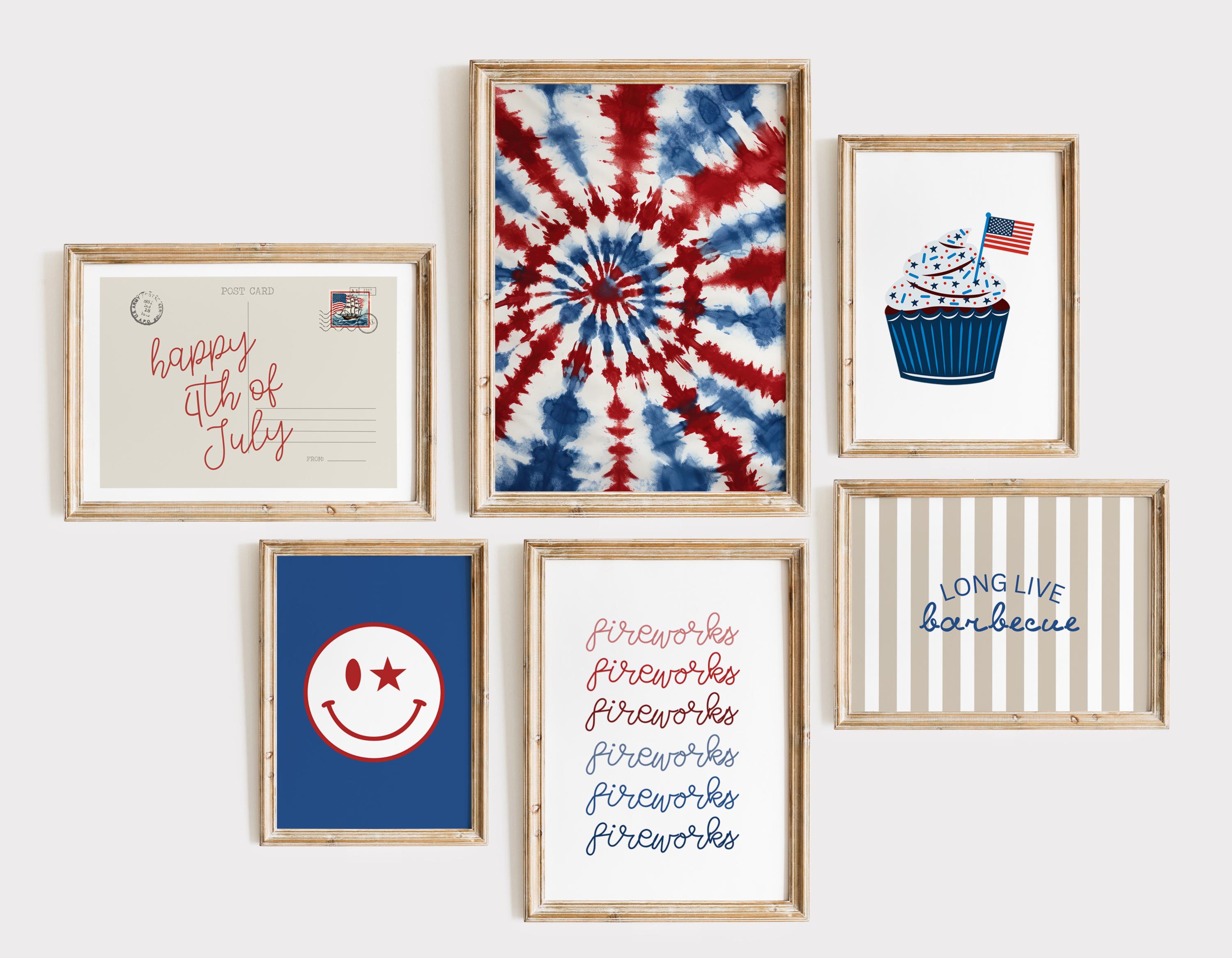 4th of July Printable Wall Art for Holiday Home Decor Memorial Day ...