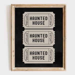 Haunted House Tickets Wall Art | Halloween Art Prints | Halloween Decor | Halloween printable wall art | Digital Print | Spooky Wall Art