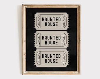 Haunted House Tickets Wall Art | Halloween Art Prints | Halloween Decor | Halloween printable wall art | Digital Print | Spooky Wall Art