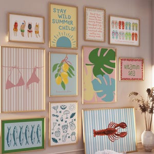 Summer Art Gallery Wall Set | Beach Decor Wall Art | Summer Printable Wall Art | Coastal Prints | Minimalist Summer Prints | Summer Decor