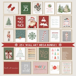 Set of 25 Christmas Gallery Holiday Prints | Holiday Decor Wall Art | Christmas Digital | Xmas Wall Art | Christmas Printable Wall Art