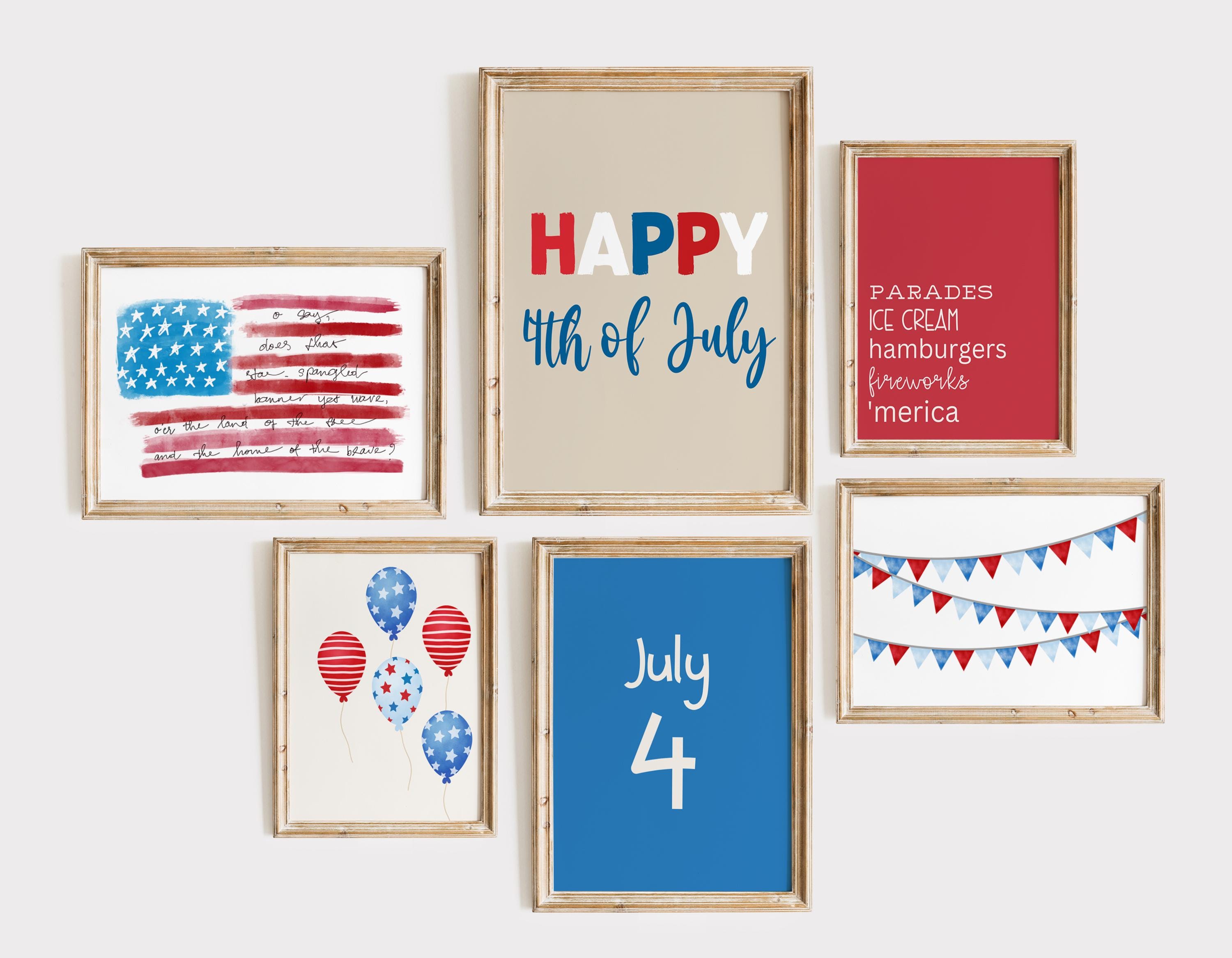 4th of July Gallery Wall Art | Patriotic Prints (digital Download) - Etsy