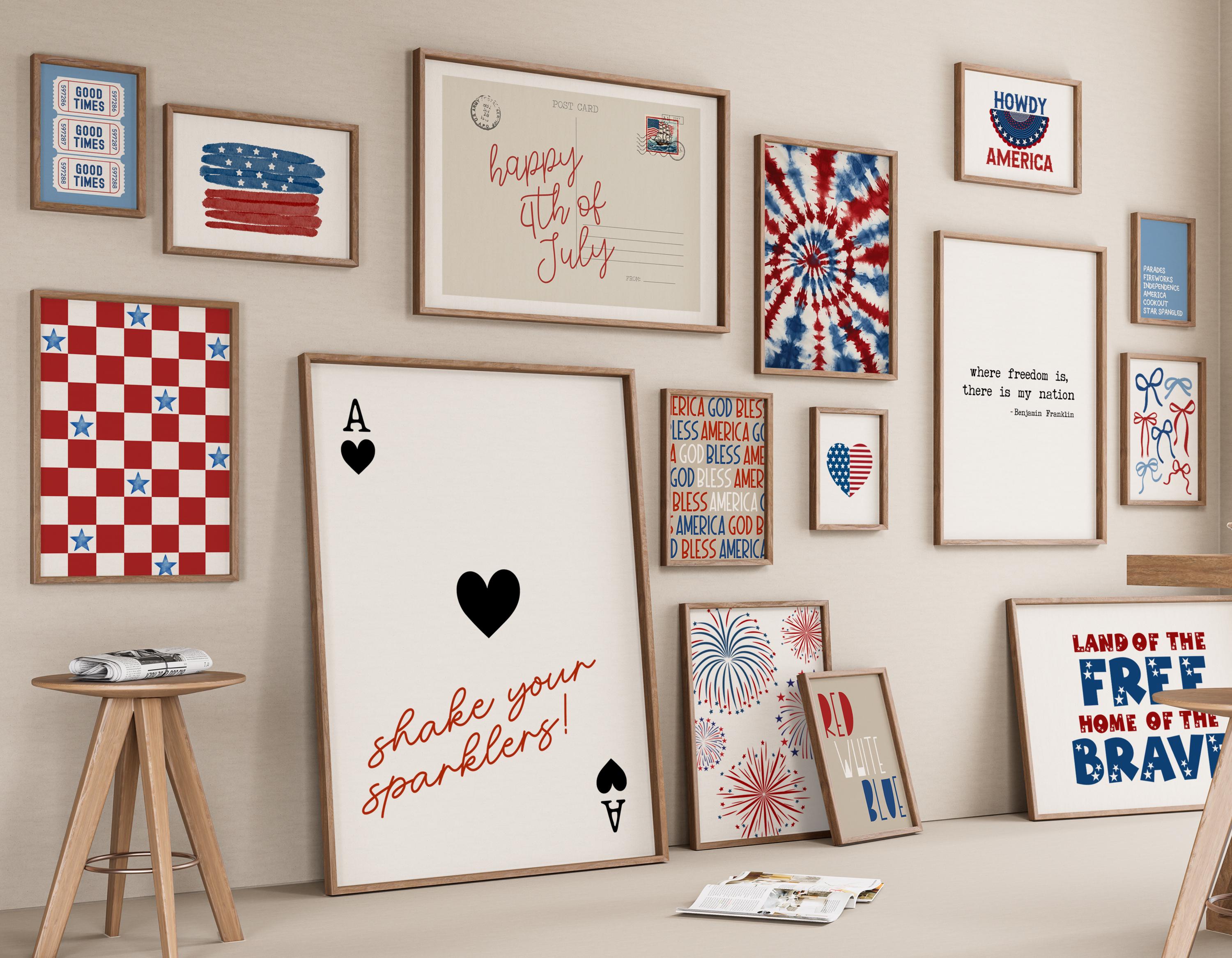 4th of July Printable Wall Art for Holiday Home Decor Memorial Day ...