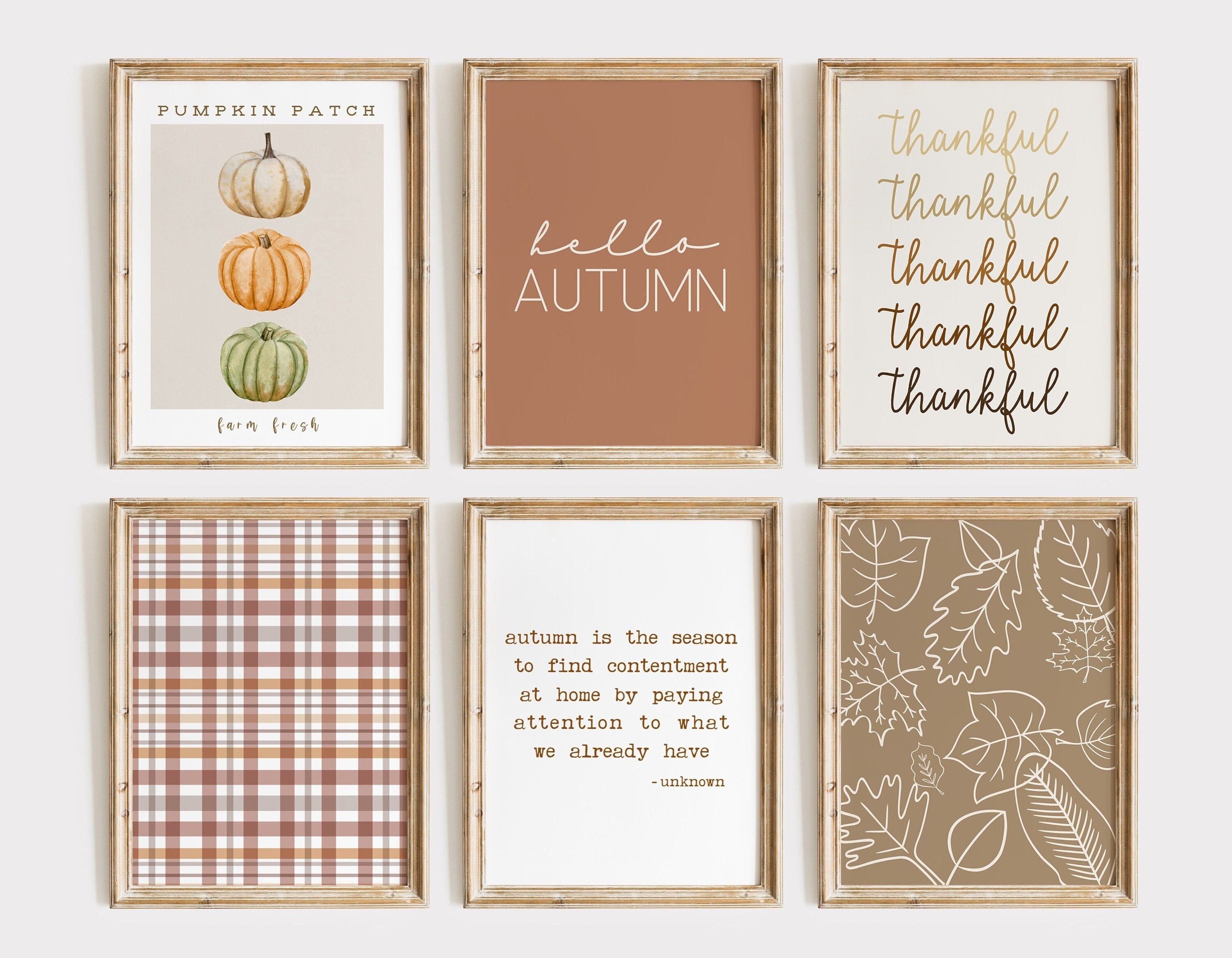 Thanksgiving Gallery Wall Set | Fall Digital Wall Art | Fall Decoration | Autumn printable wall art | Friendsgiving art | Digital Download