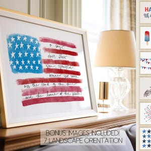 Arte stampabile della bandiera americana / Stampe artistiche del Memorial Day / Decorazione del 4 luglio / Arte murale stampabile del 4 luglio / Download digitale immagine 9