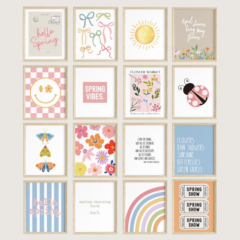 Spring Prints For Spring Spring Printable Wall Art | Gallery Wall Set | Spring Digital Art ...