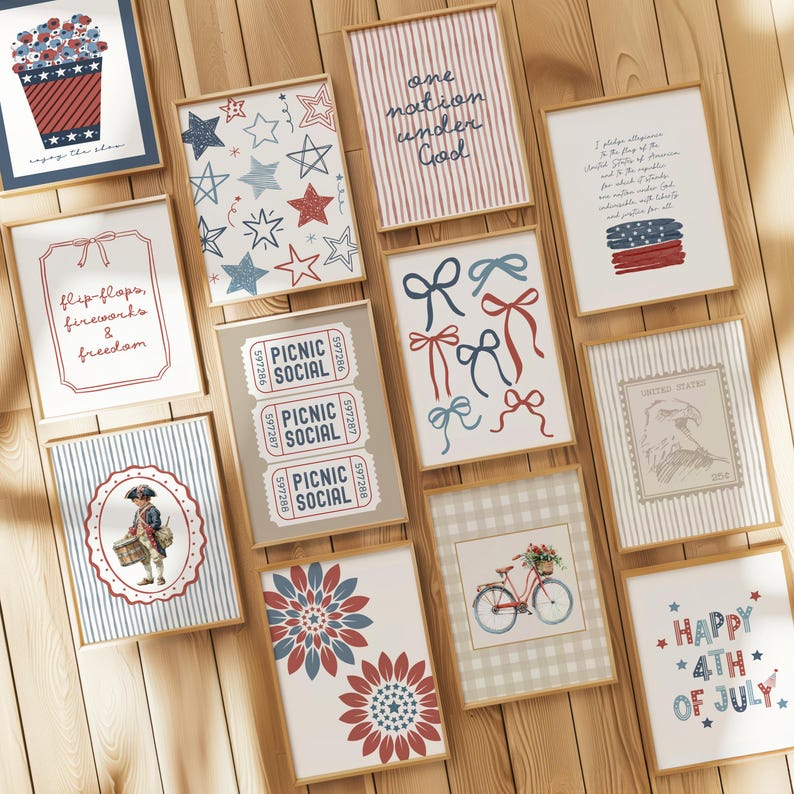 4th of July Wall Art | Independence Day Prints | 4th of July Decor ...