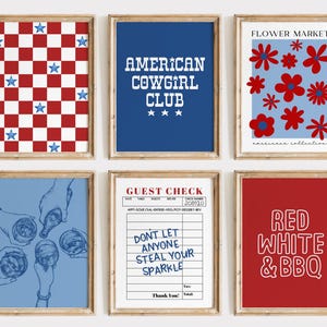 4th of July Printable Wall Art for Holiday Home Decor Memorial Day Patriotic Poster Digital Download Independence Day Party DIY Gallery Wall image 6