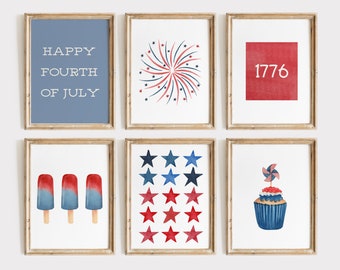 Stampa artistica da parete con bandiera americana / Stampe artistiche del Memorial Day / Decorazione del 4 luglio / Arte murale stampabile del 4 luglio / Download digitale