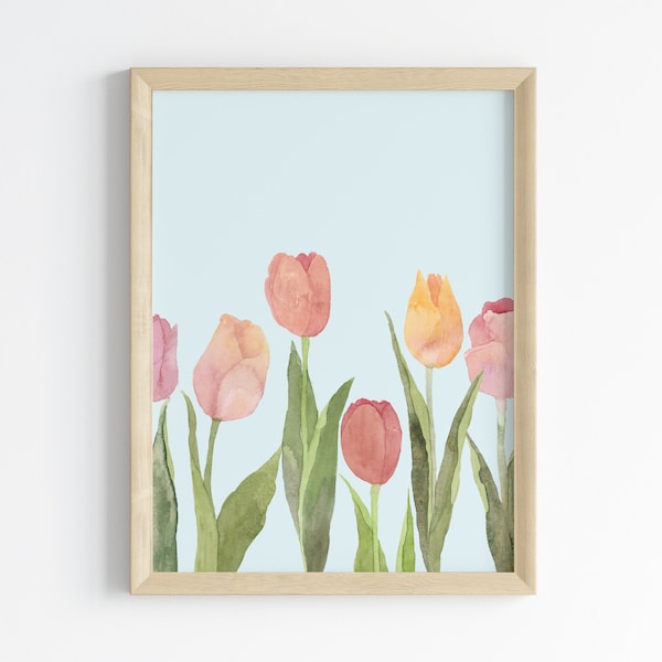 Summer Tulips Printable Wall Art | Spring Decorations | Summer Wall Art | Digital Download | Flowers Gallery Print | JM Holiday Printables