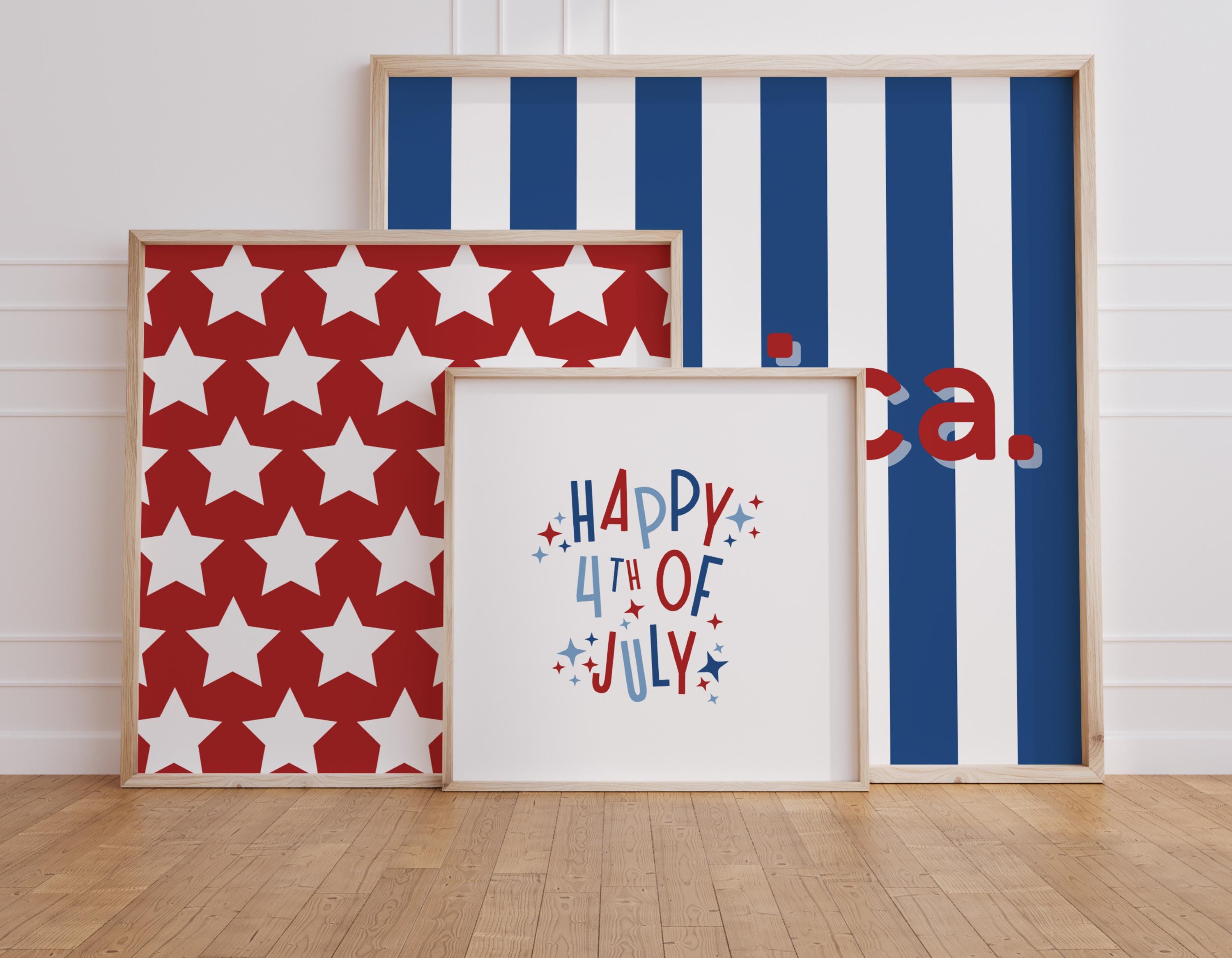 4th of July Printable Wall Art for Holiday Home Decor Memorial Day ...