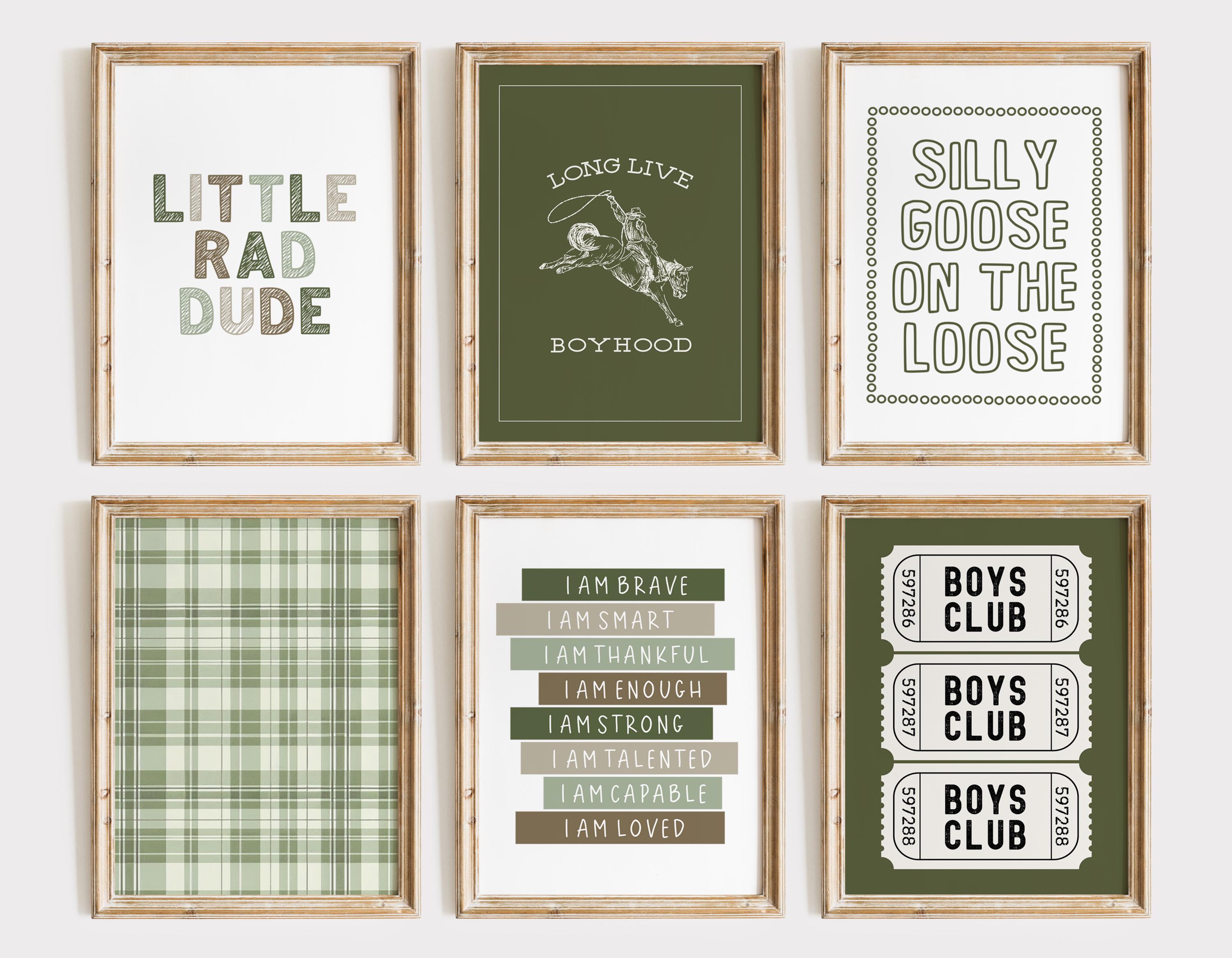 Boys Printable Art Set of 20 | Kid Room Art Prints | Boys Room Decor ...