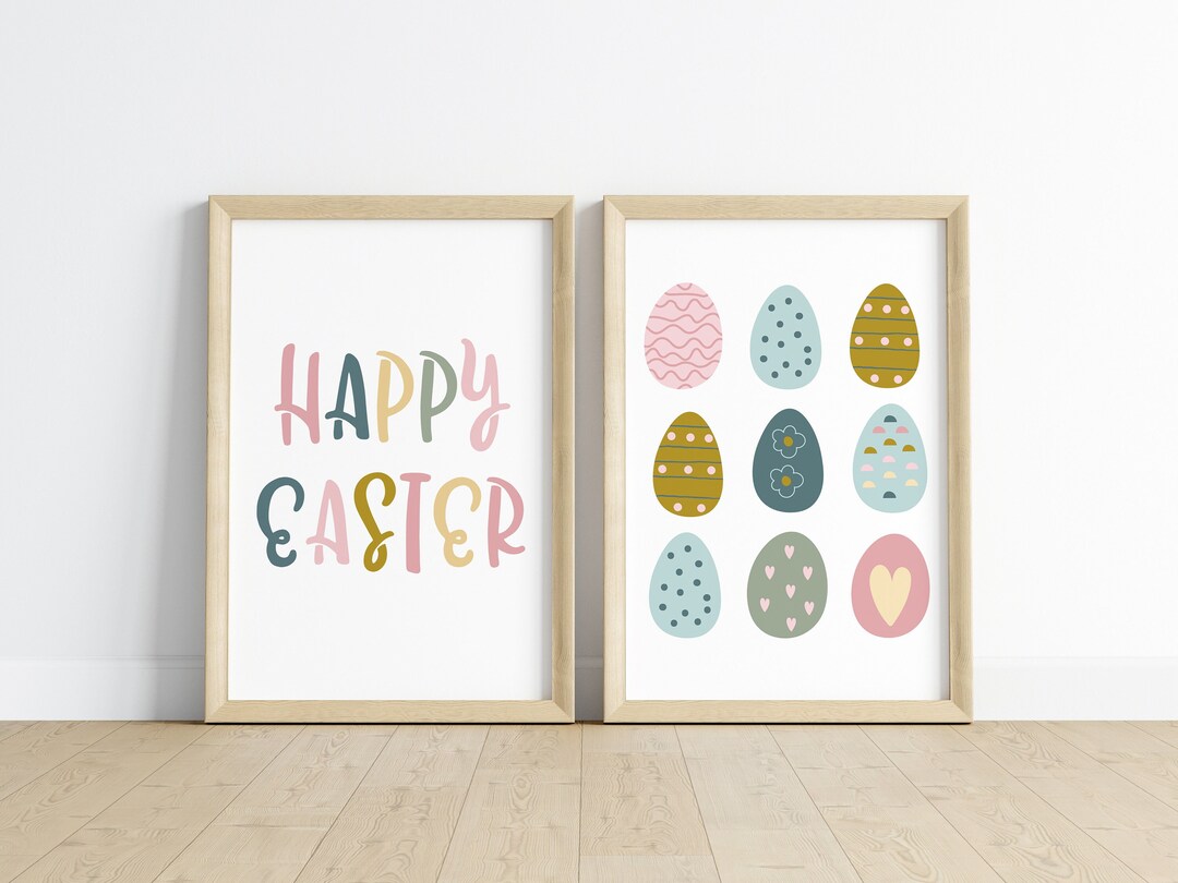 Easter Printable Wall Art | Easter Decorations | Happy Easter Sign ...