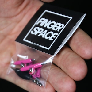 34mm Pro Fingerboard Trucks - &quot;Pink Lemonade&quot;  Space Trucks with Lock Nuts, Screws, and Tool