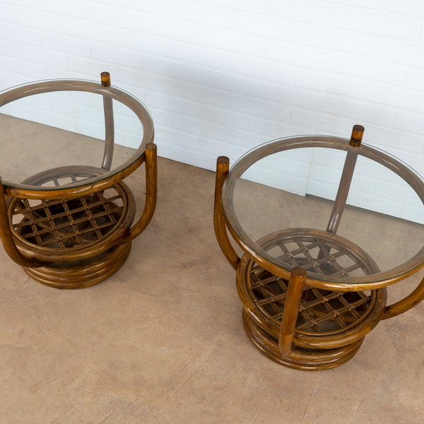 Rattan Side Table Etsy