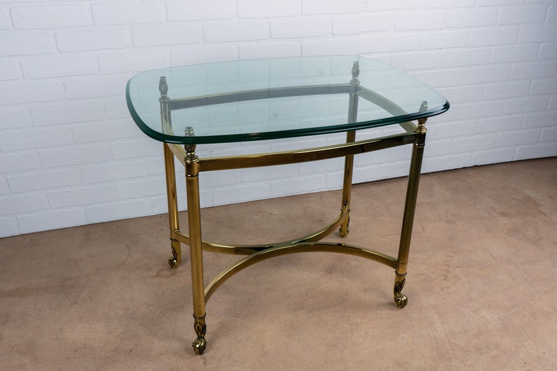 La Barge Brass & Glasstop Side Tables set Etsy