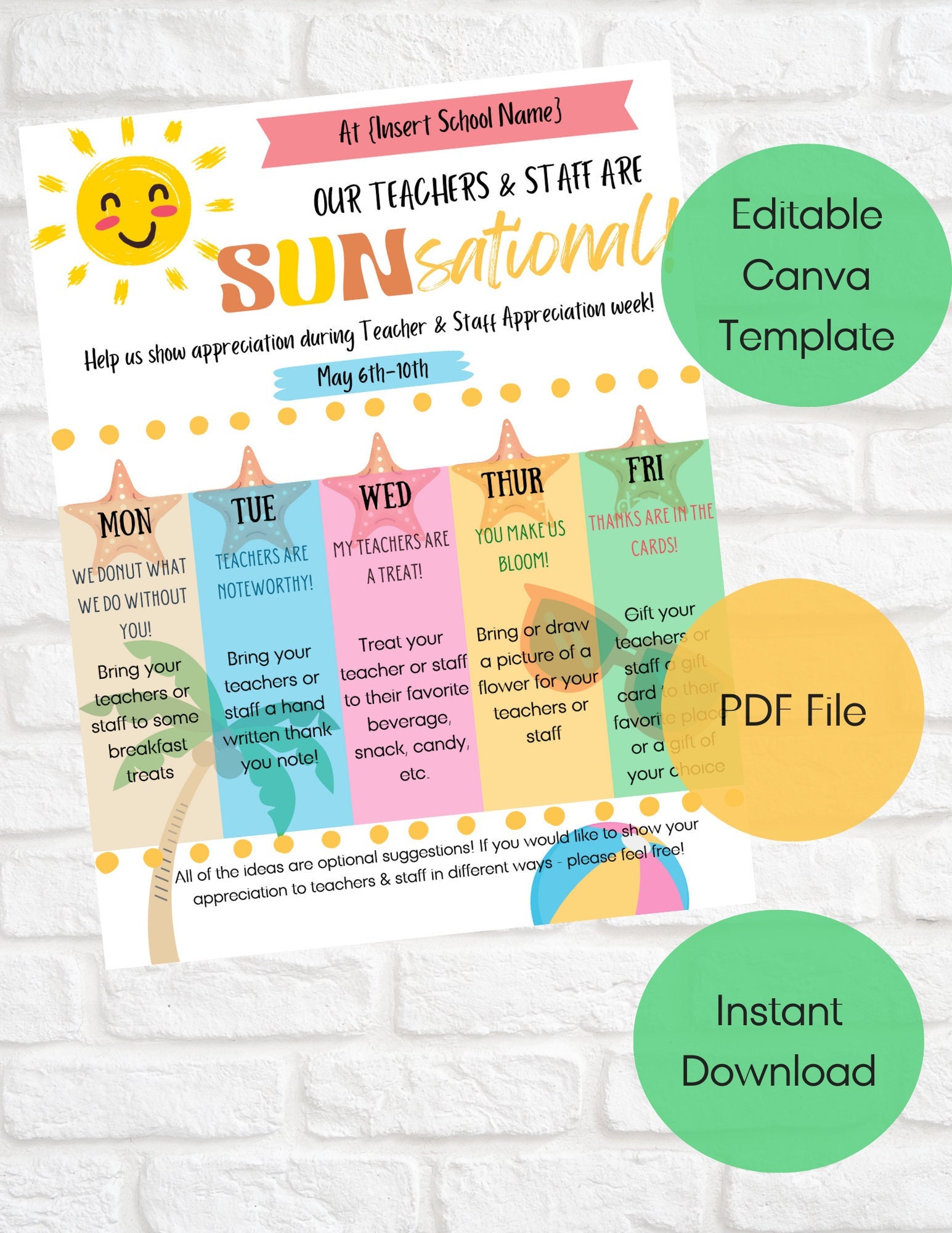 Editable Teacher Appreciation Week Flyer / Teacher Appreciation - Etsy