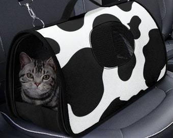 Cow Printed Pet Carrier Bag, Pet Travel Bag