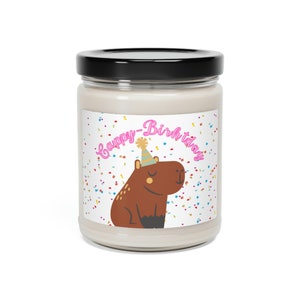 Cappy-Birthday, Capybara, Birthday Gift, Scented Soy Candle, 9oz