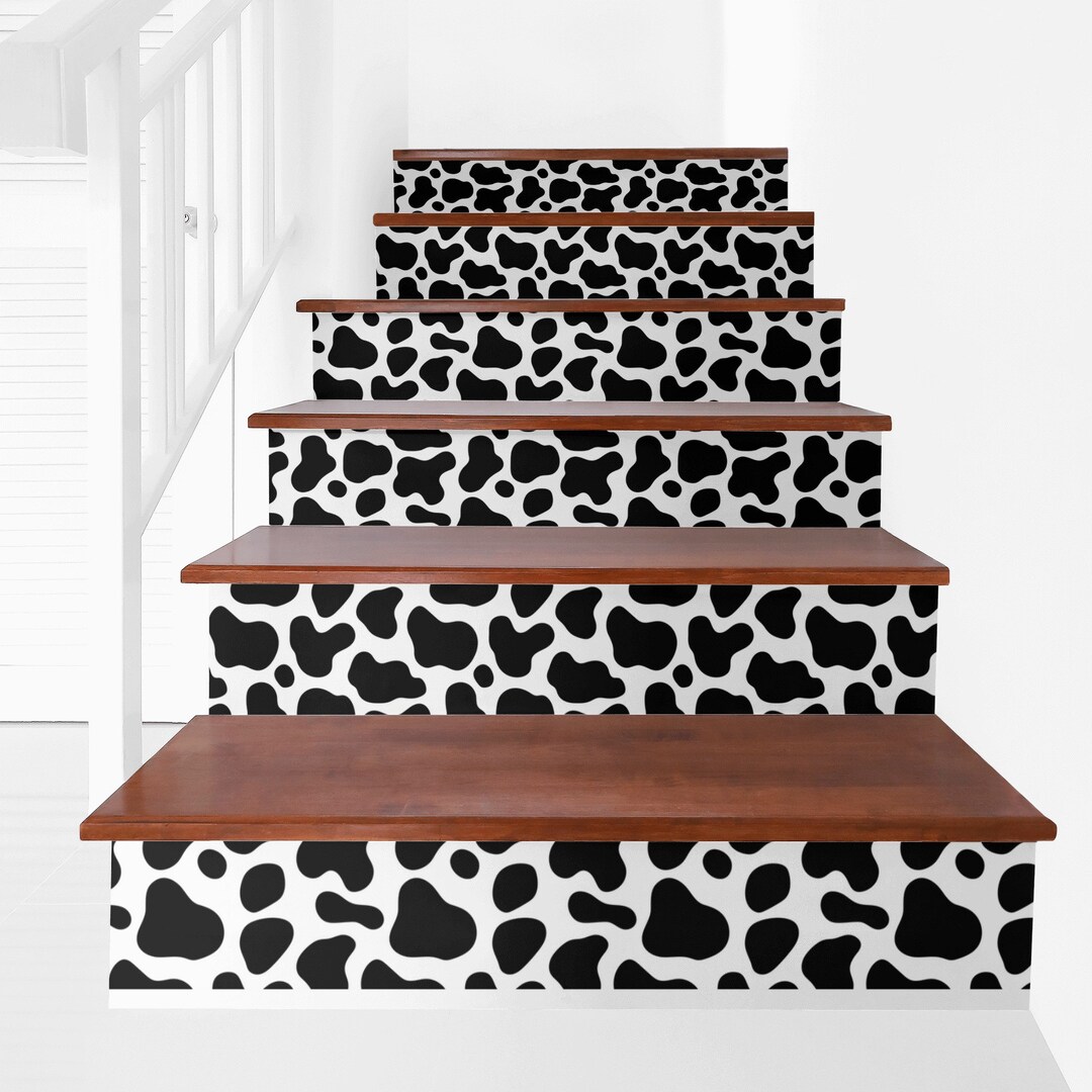 Cow Print Stair Decals, 6pcs Stairs Stickers Etsy