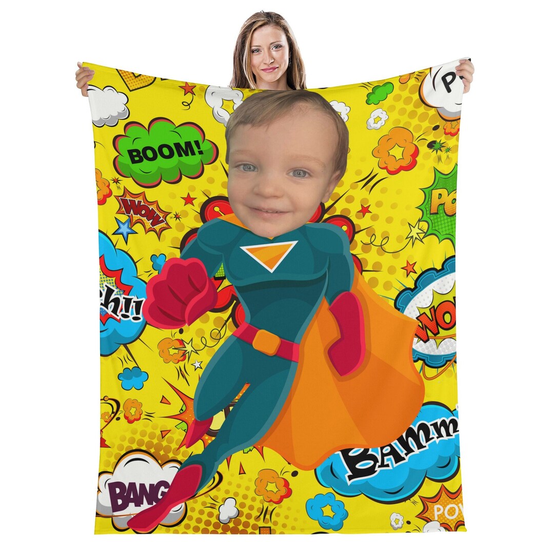 Super Hero Blanket Customizable Blanket Long Vertical Etsy