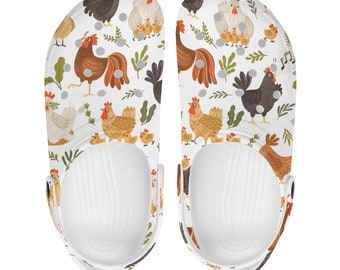 Chicken Pattern Clogs, Clogs for Women, Chicken Clogs, Women's All Over Printing Classic Clogs