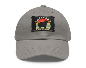 Capybara is my Spirit Animal, Capy, Capybaras Dad Hat with Leather Patch