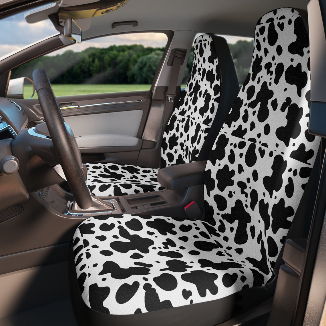 Cow Print Car Seat Covers Etsy