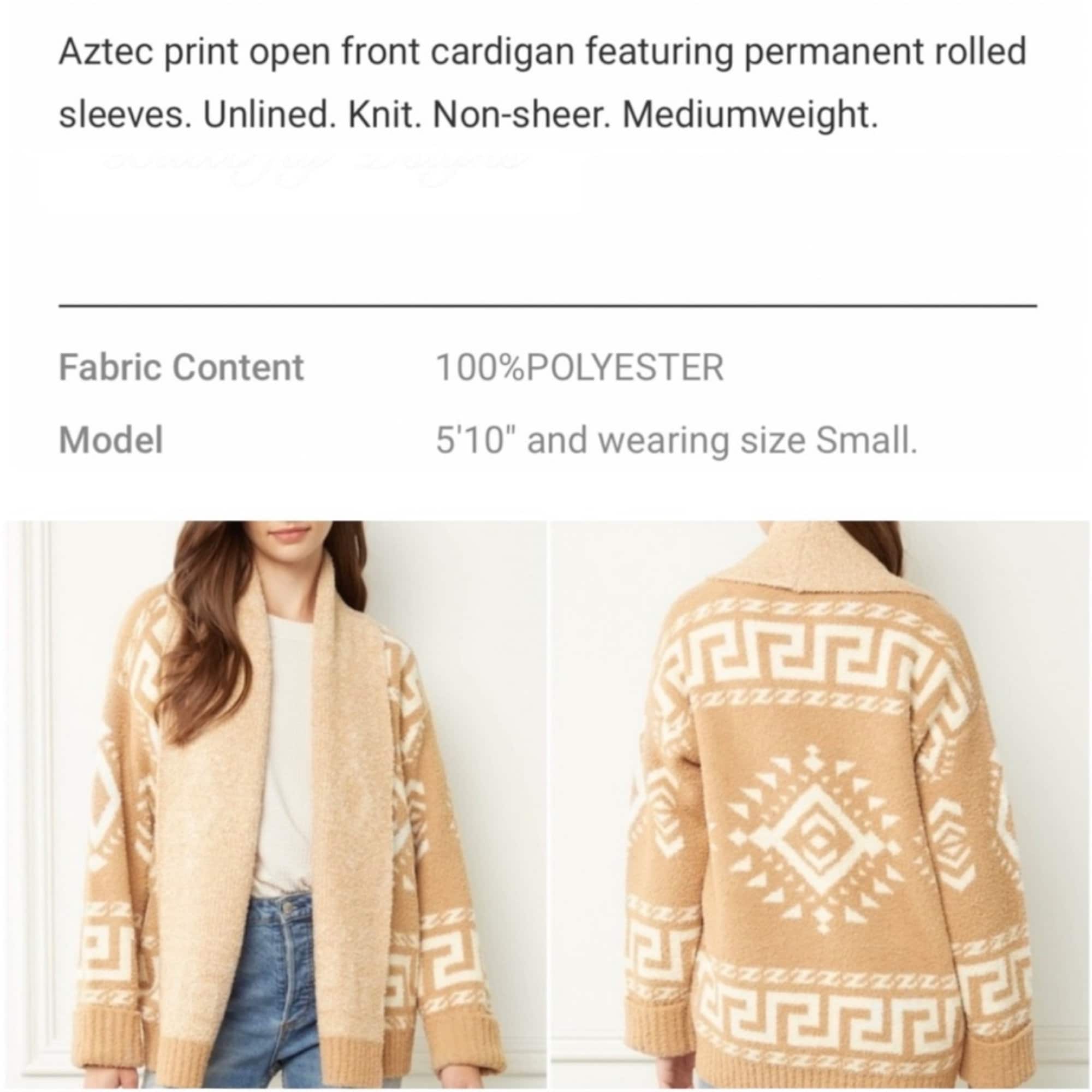 Womens Aztec Cardigan / Geometric Tribal Open Front Sweater Cardigan Etsy