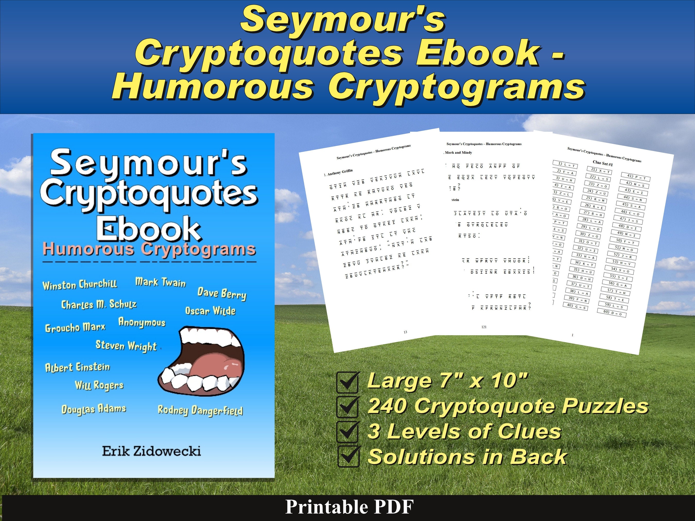 Seymour's Cryptoquotes Ebook - Humorous Cryptograms