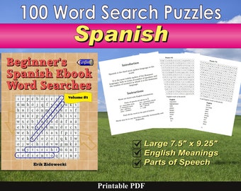 Beginner's Spanish Ebook Word Searches