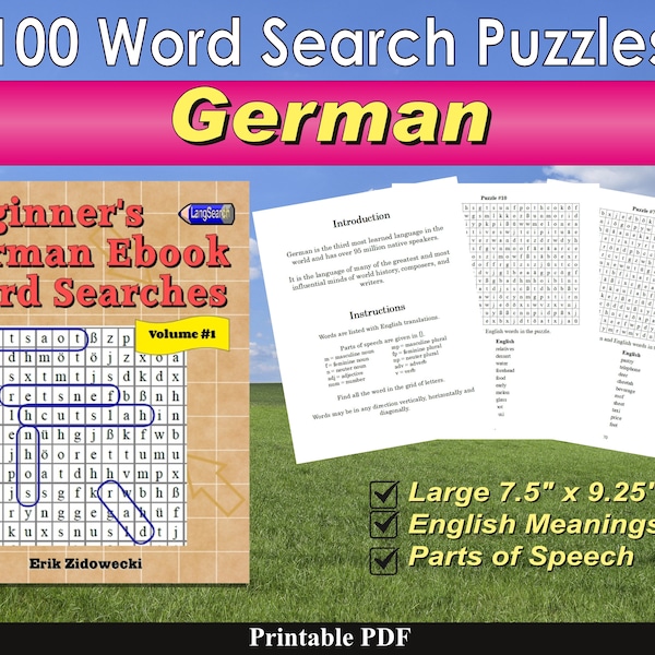 Beginner's German Ebook Word Searches