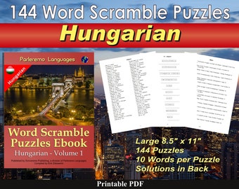 Word Scramble Puzzles Ebook - Hungarian - Volume 1