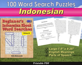 Beginner's Indonesian Ebook Word Searches