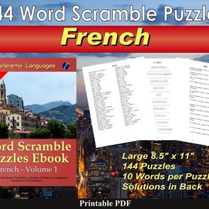Word Scramble Puzzles Ebook - French - Volume 1