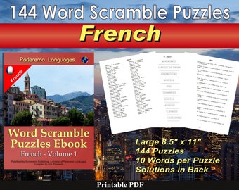 Word Scramble Puzzles Ebook - French - Volume 1